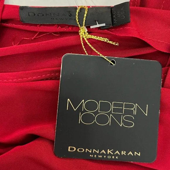 $3495 Donna Karan Dark Red Cherry Bodycon Jersey Maxi Dress size Small - Picture 6 of 11